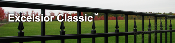 Excelsior Ornamental Residential Fence With Contemporary Finials